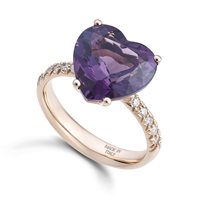 Anello Dezulian Gioielli Donna La Vie en Rose in Oro rosa Ametista ACU12 AME